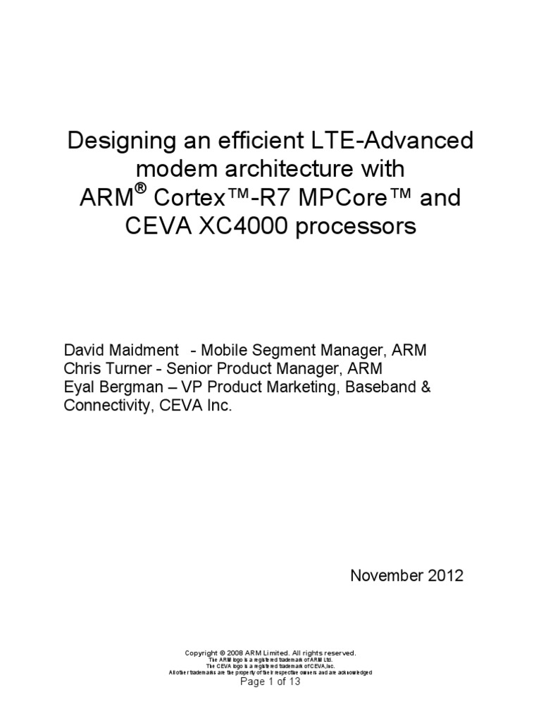 Arm Designing | PDF | Lte (Telecommunication) | Arm Architecture