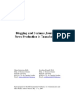 Blogging and Business Journalism: News Production in Transformation