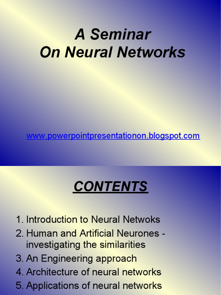 Seminar on Neural Networks Overview | PDF | Science & Mathematics ...