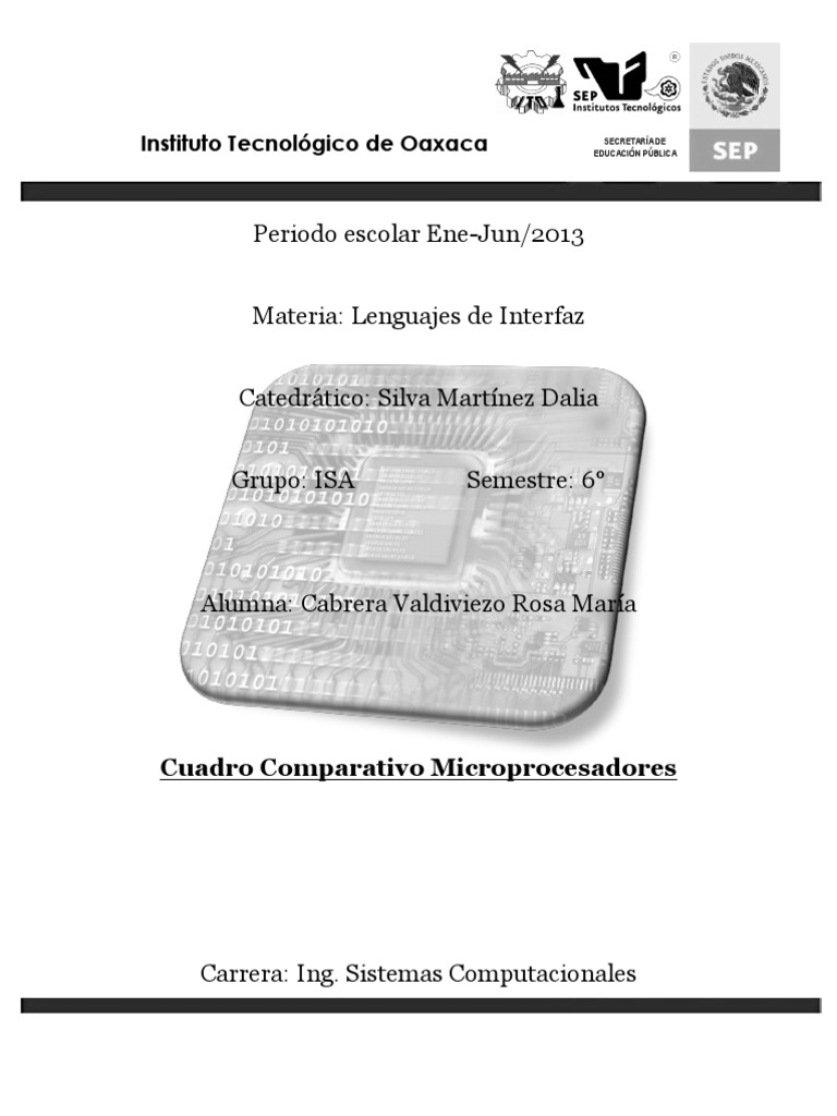 Cuadro Comparativo de Microprocesadores | PDF | Microprocesador | Poco