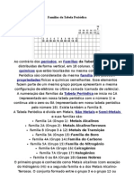 Familias Da Tabela Periodica