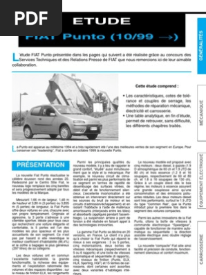Etude Fiat Punto 10 99 Pdf Fabricants De Vehicule A Moteur Vehicule Motorise
