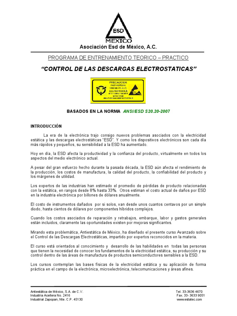 Control Avanzado de ESD | PDF | Descarga electrostática | Electrostática