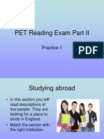 PET Reading Exam Part II: Practice 1