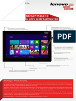 Thinkpad Tablet 2 Datasheet