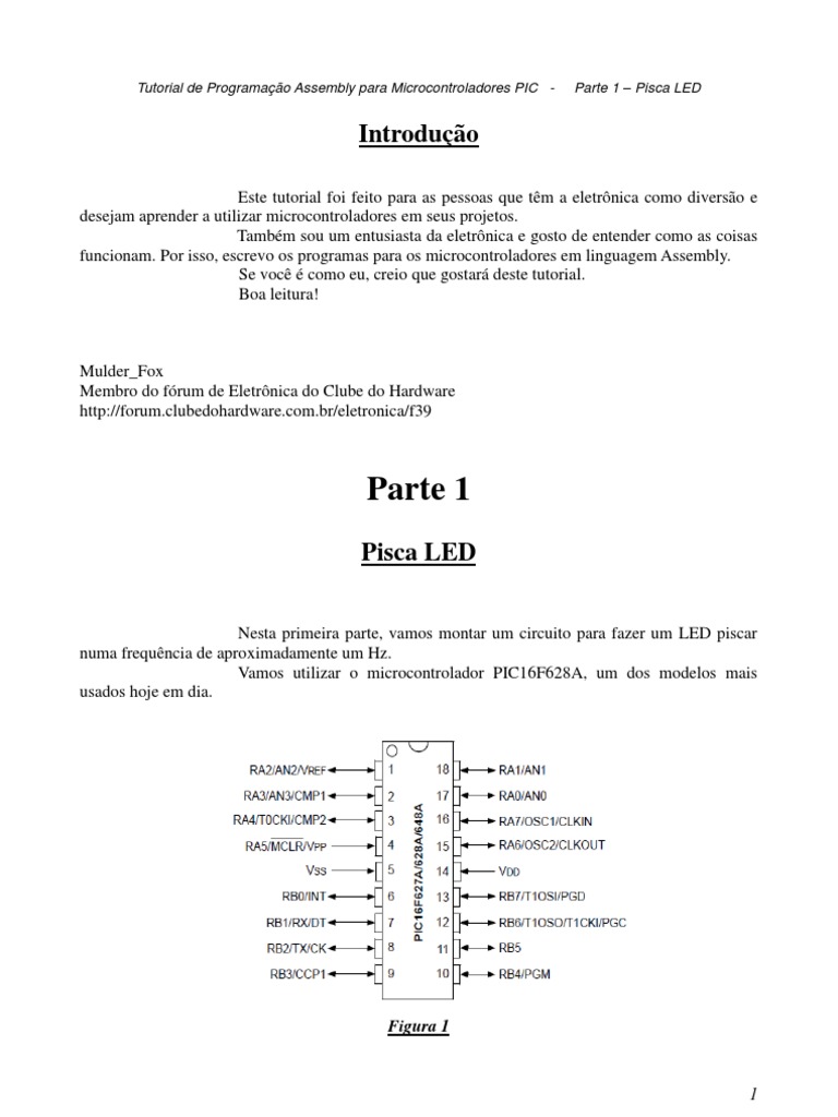 Tutorial de Programação Assembly para Microcontroladores PIC - Partes 1 ...