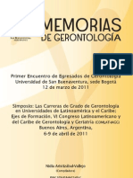 Memorias de Gerontología