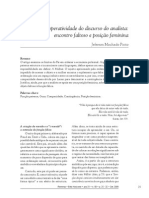 A Operatividade do Discurso do Analista: Encontro faltoso e posição feminina – PINTO, Jeferson Machado