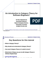 An introduction to Category Theory for
Software Engineers