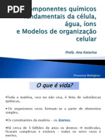 Componentes Quimicos Fundamentais Da Celula, Agua e