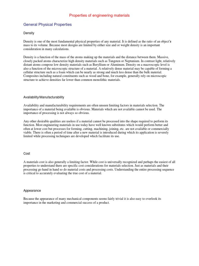 Properties of Engineering Materials | PDF | Strength Of Materials ...