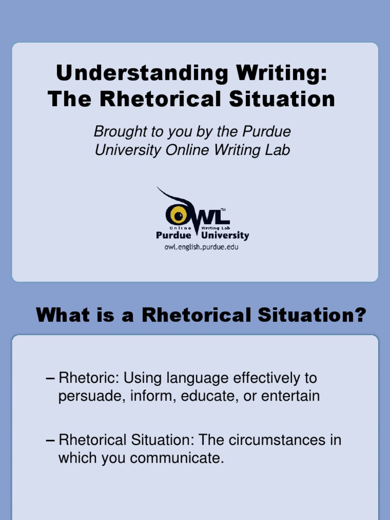 Understanding Rhetorical Situations | PDF