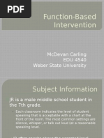 Function-Based Intervention: Mcdevan Carling Edu 4540 Weber State University