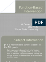 Function-Based Intervention: Mcdevan Carling Edu 4540 Weber State University