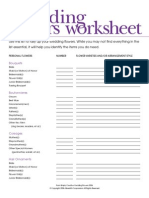 Wedding Flowers Worksheet 2006