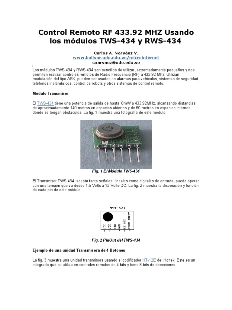 Modulos Tws Rws RF 433 | PDF | Ciencia y matemáticas
