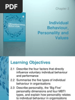 Individual Behaviour, Personality and Values