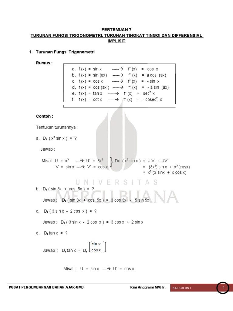 Latihan Soal Trigonometri Kelas 10 Mozaik