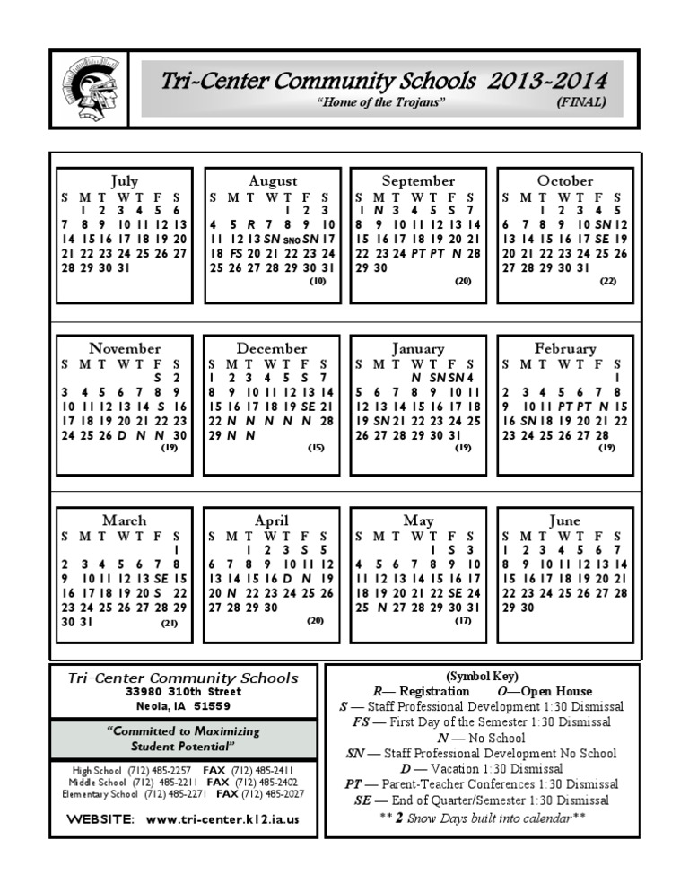 20132014 School Calendar PDF