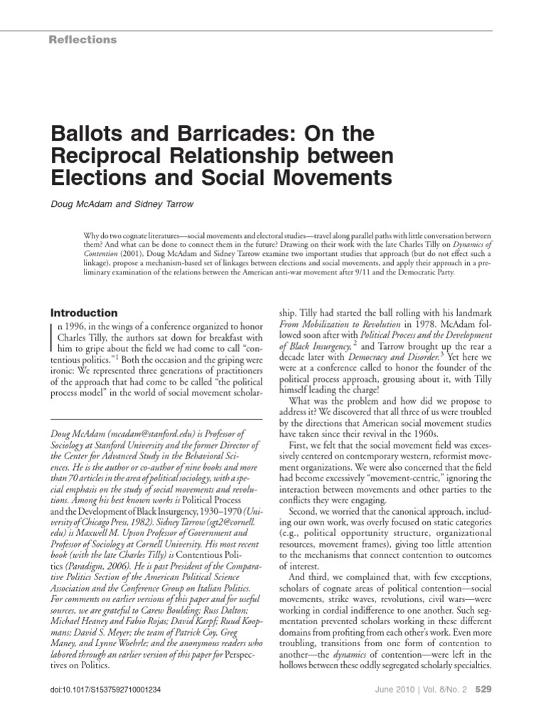 Elections and Social Movements Dynamics | PDF | Social Movements ...