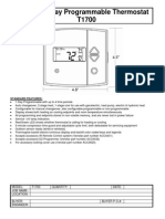 Venstar 1-Day Programmable Thermostat T1700: Standard Features