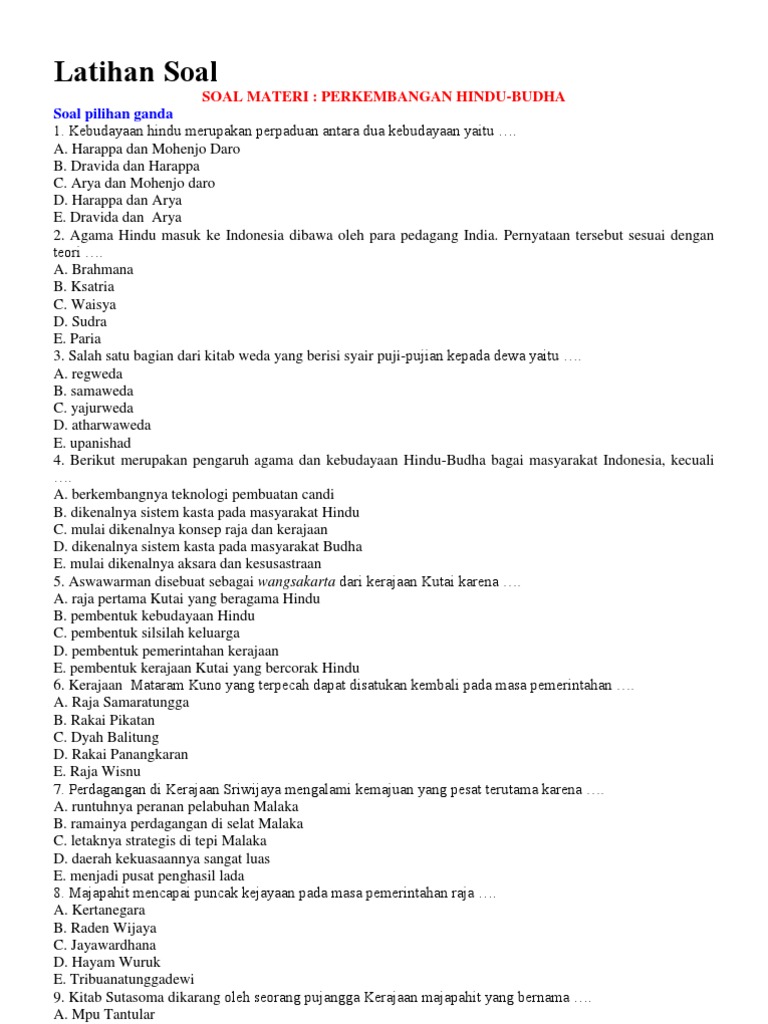 Latihan Soa Sejarahl