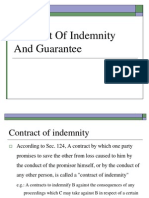 Contract of Indemnity and Guarantee