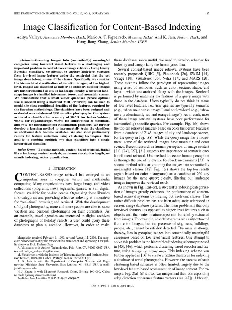Image Classification For Content-Based Indexing | PDF | Statistical ...