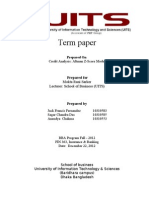 Term Paper: Mokta Rani Sarker Lecturer: School of Business (UITS)