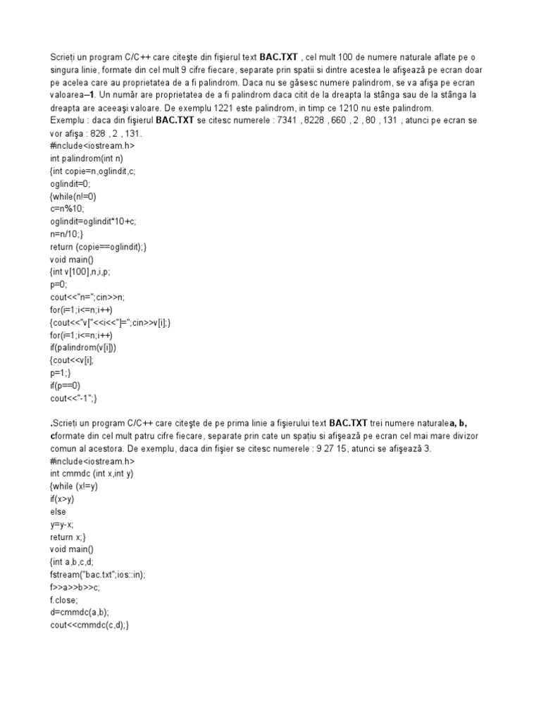 Probleme Rezolvate Structuri Repetitive | PDF