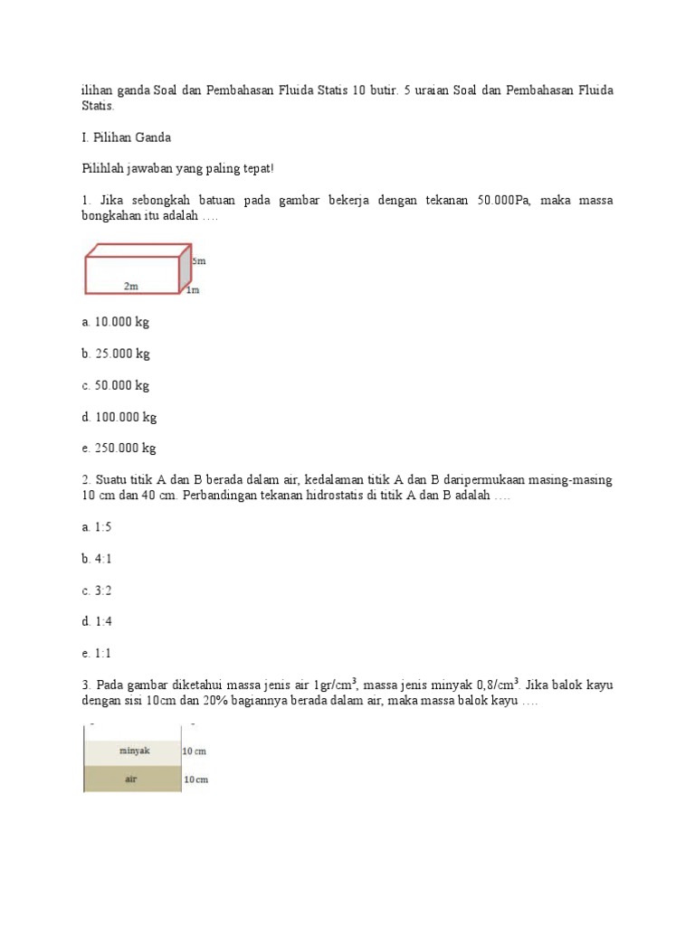 soal statika fluida