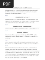 Divisibility Rule & Factorization