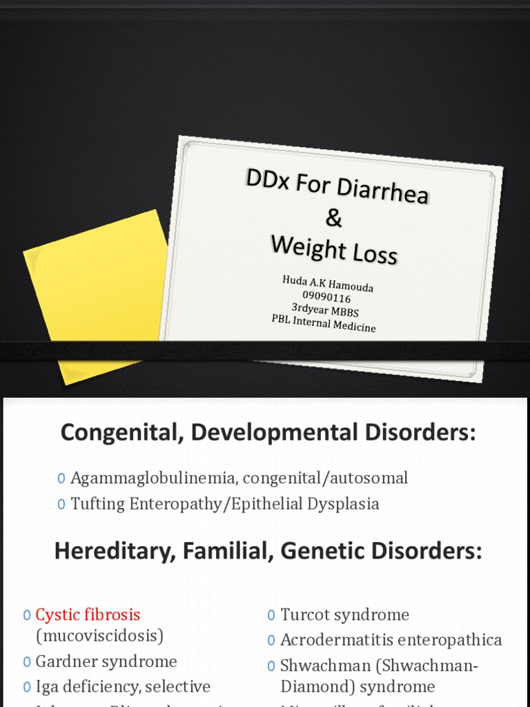 DDX For Diarrhea & Weight Loss PDF Diarrhea Coeliac Disease
