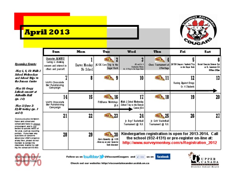April 2013 Calendar | PDF | Sports & Recreation | Wellness
