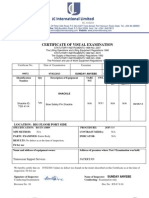 International Limited: Certificate of Visual Examination