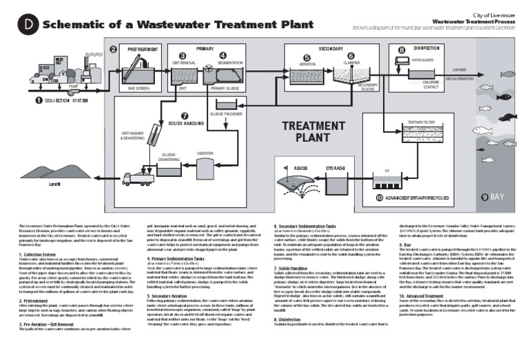 Schematic of a Wastewater Treatment Plant | Sewage Treatment | Environment