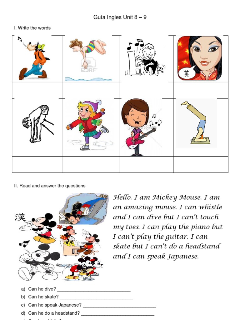 Mickey Mouse's Abilities and Origins A Guide to English Exercises on Reading Comprehension PDF