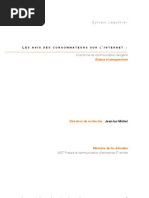 Les avis des consommateurs sur internet : une forme de communication exogène (enjeux et perspectives)