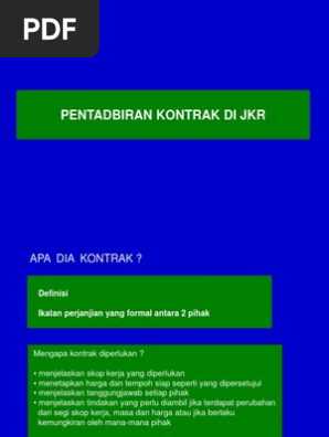 Pentadbiran Kontrak Pdf