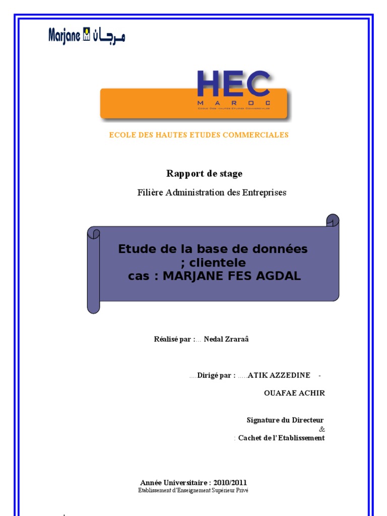 Rapport de Stage MARJANE(1) Nedal