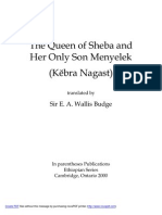 The Queen of Sheba and Her Only Son Menyelek (Kebra Nagast )