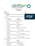 Test Paper Sample in Filipino