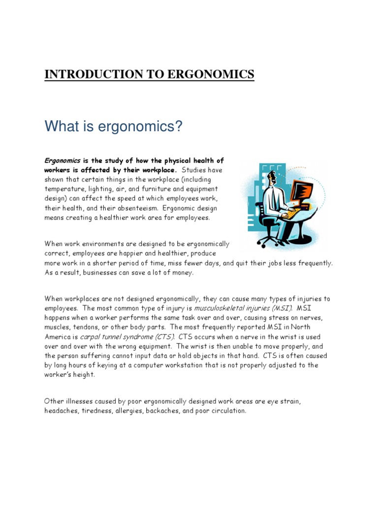 Ergonomics Assignment PDF Human Factors And Ergonomics Science