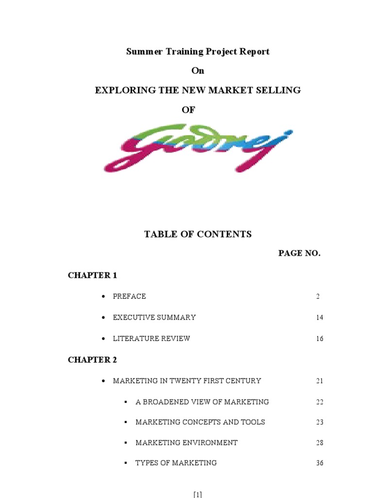Godrej Consumer Products Project Report Marketing Ventas
