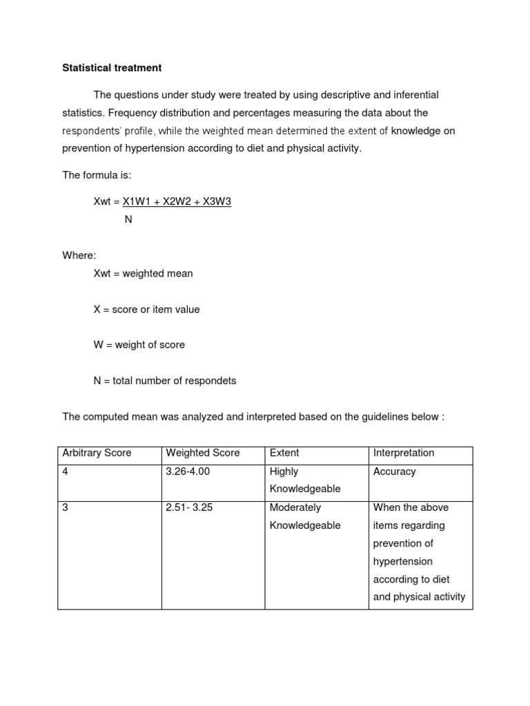 Thesis statistical treatment