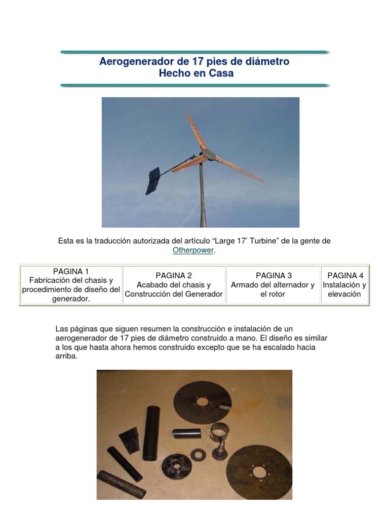Aerogenerador Casero de 17 Pies | PDF