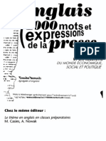 Anglais - 1000 Mots Et Expressions de La Presse