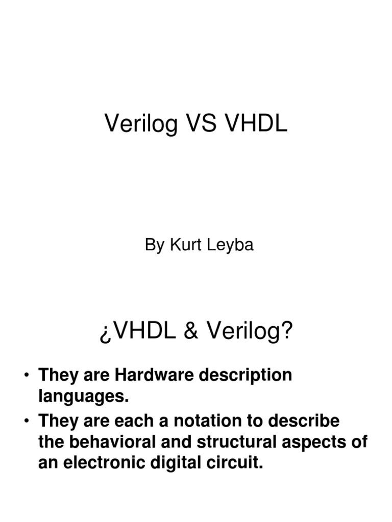 Verilog Vs VHDL | Download Free PDF | Vhdl | Hardware Description Language