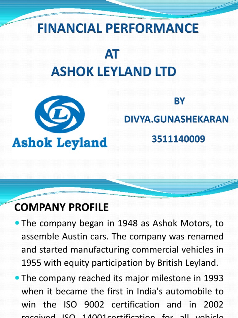 Ashok Leyland PDF Working Capital Revenue