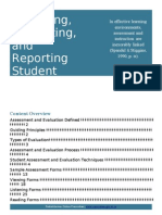 Assessing Evaluating and Reporting Student Progress